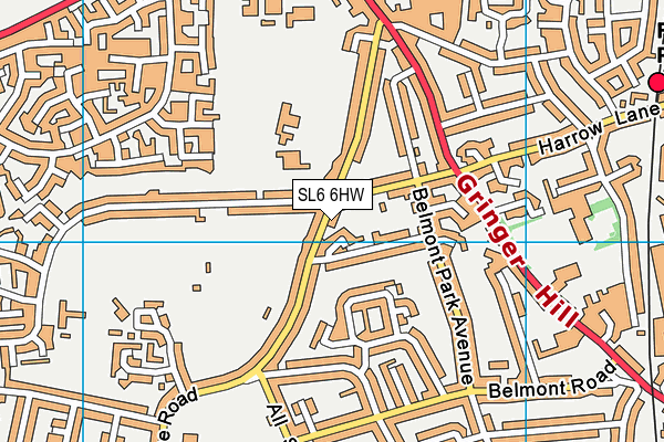 SL6 6HW map - OS VectorMap District (Ordnance Survey)