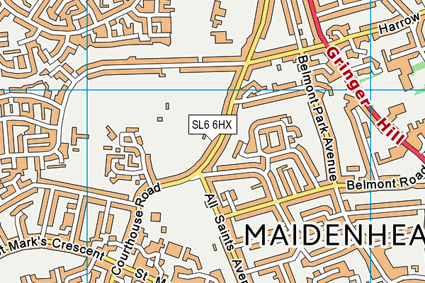 SL6 6HX map - OS VectorMap District (Ordnance Survey)