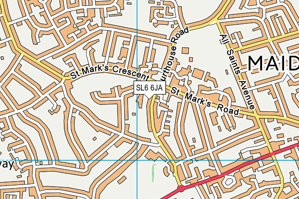 SL6 6JA map - OS VectorMap District (Ordnance Survey)