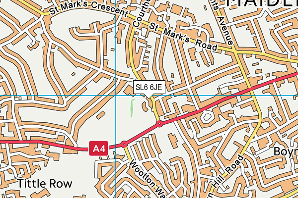 Boyne Hill Cricket Club map (SL6 6JE) - OS VectorMap District (Ordnance Survey)