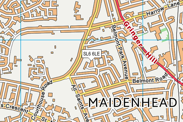 SL6 6LE map - OS VectorMap District (Ordnance Survey)