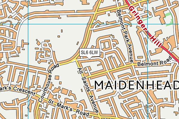 SL6 6LW map - OS VectorMap District (Ordnance Survey)