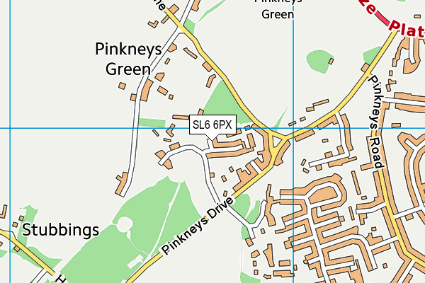 SL6 6PX map - OS VectorMap District (Ordnance Survey)