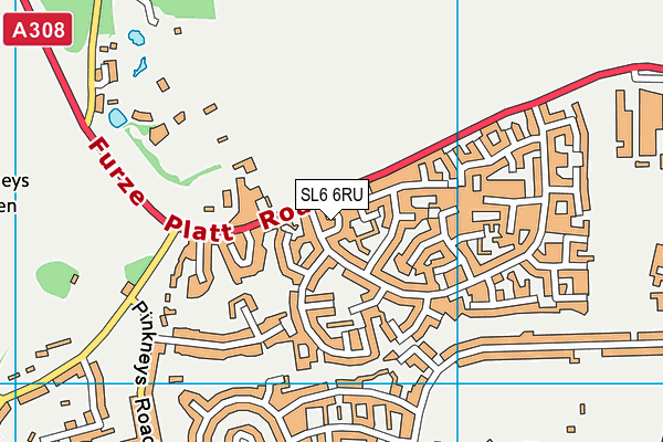 SL6 6RU map - OS VectorMap District (Ordnance Survey)