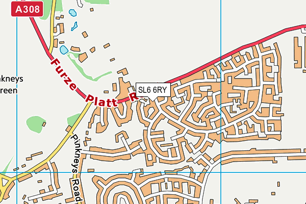 SL6 6RY map - OS VectorMap District (Ordnance Survey)
