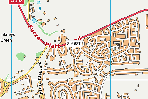 SL6 6ST map - OS VectorMap District (Ordnance Survey)