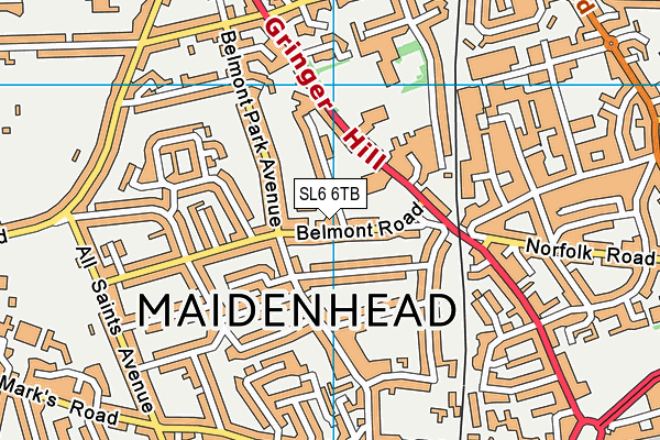 SL6 6TB map - OS VectorMap District (Ordnance Survey)