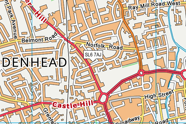 SL6 7AJ map - OS VectorMap District (Ordnance Survey)