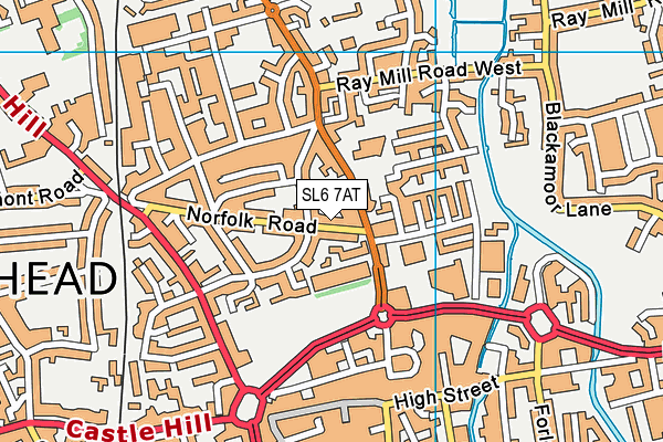 SL6 7AT map - OS VectorMap District (Ordnance Survey)