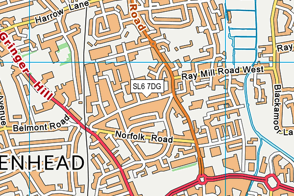 SL6 7DG map - OS VectorMap District (Ordnance Survey)