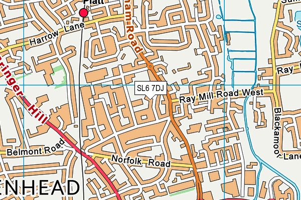 SL6 7DJ map - OS VectorMap District (Ordnance Survey)