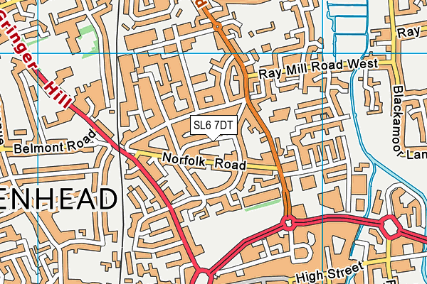 SL6 7DT map - OS VectorMap District (Ordnance Survey)