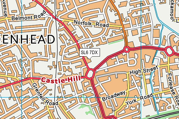 SL6 7DX map - OS VectorMap District (Ordnance Survey)