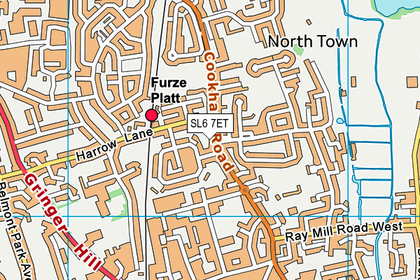 SL6 7ET map - OS VectorMap District (Ordnance Survey)