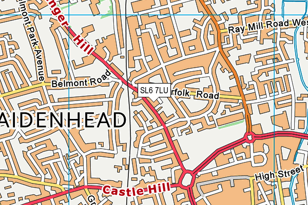 SL6 7LU map - OS VectorMap District (Ordnance Survey)