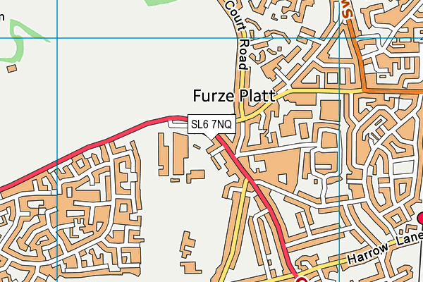 Furze Platt Senior School map (SL6 7NQ) - OS VectorMap District (Ordnance Survey)