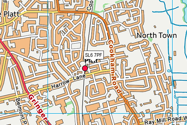 SL6 7PF map - OS VectorMap District (Ordnance Survey)