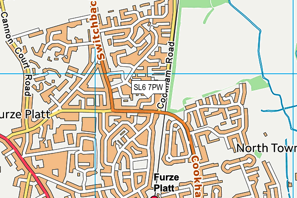 SL6 7PW map - OS VectorMap District (Ordnance Survey)