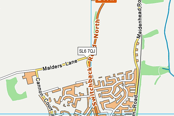 SL6 7QJ map - OS VectorMap District (Ordnance Survey)