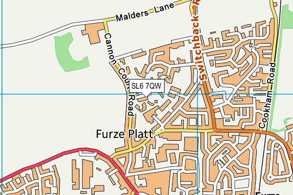 SL6 7QW map - OS VectorMap District (Ordnance Survey)
