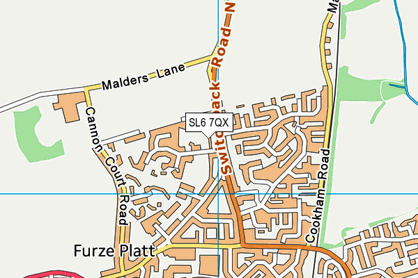 SL6 7QX map - OS VectorMap District (Ordnance Survey)