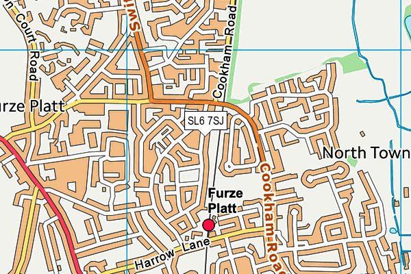 SL6 7SJ map - OS VectorMap District (Ordnance Survey)