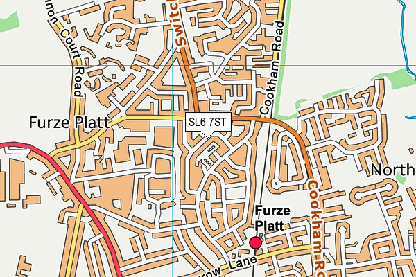 SL6 7ST map - OS VectorMap District (Ordnance Survey)