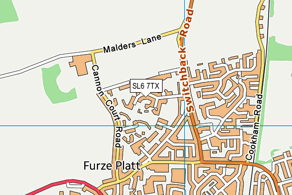 SL6 7TX map - OS VectorMap District (Ordnance Survey)