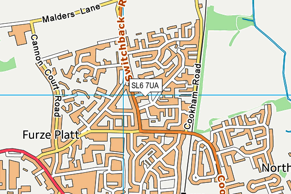 SL6 7UA map - OS VectorMap District (Ordnance Survey)