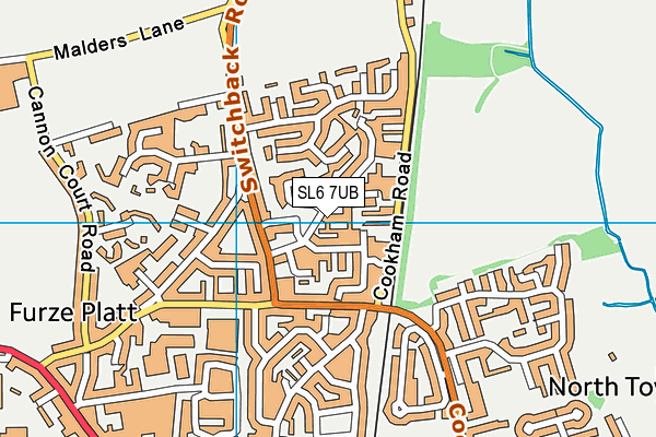 SL6 7UB map - OS VectorMap District (Ordnance Survey)