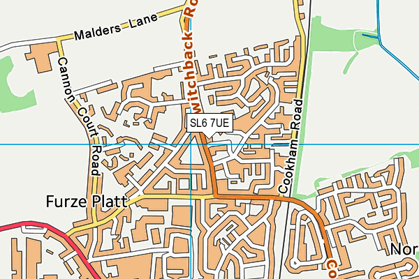 SL6 7UE map - OS VectorMap District (Ordnance Survey)