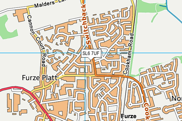 SL6 7UF map - OS VectorMap District (Ordnance Survey)