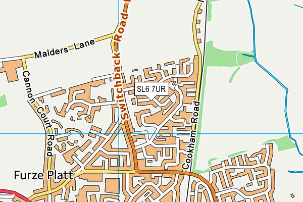 SL6 7UR map - OS VectorMap District (Ordnance Survey)
