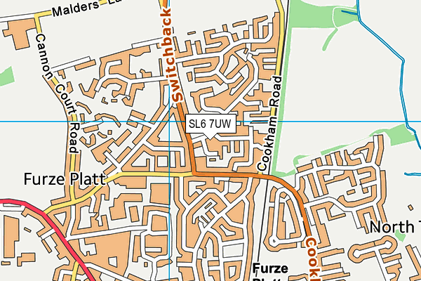 SL6 7UW map - OS VectorMap District (Ordnance Survey)