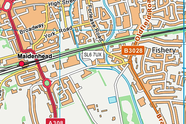 SL6 7UX map - OS VectorMap District (Ordnance Survey)