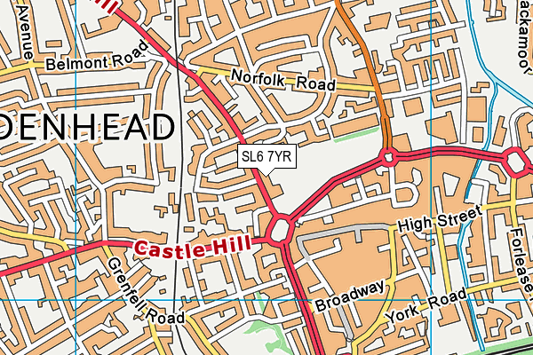 Maidenhead Community Centre map (SL6 7YR) - OS VectorMap District (Ordnance Survey)