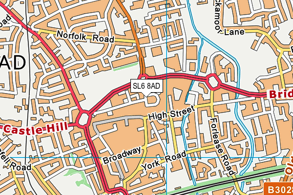 SL6 8AD map - OS VectorMap District (Ordnance Survey)