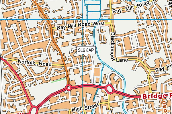 SL6 8AP map - OS VectorMap District (Ordnance Survey)