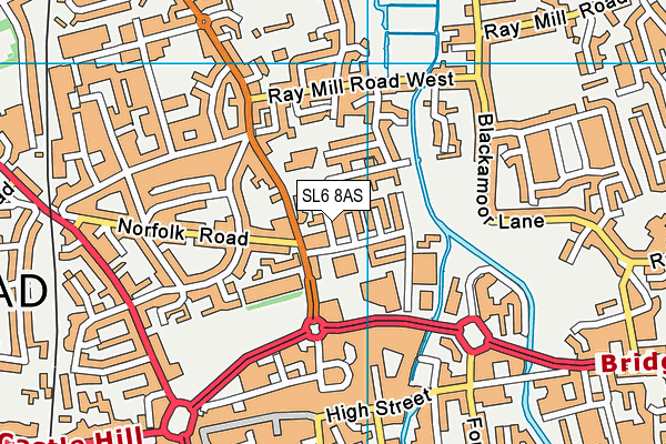 SL6 8AS map - OS VectorMap District (Ordnance Survey)