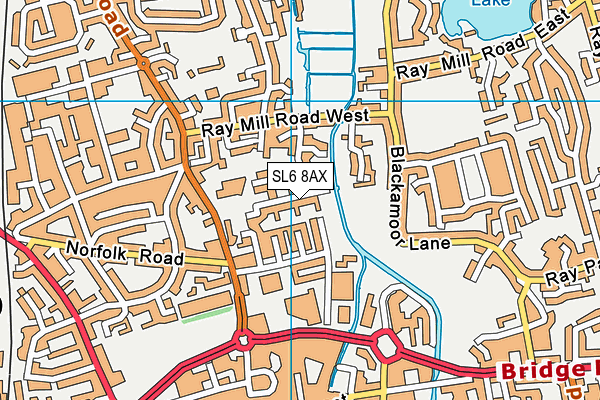 SL6 8AX map - OS VectorMap District (Ordnance Survey)