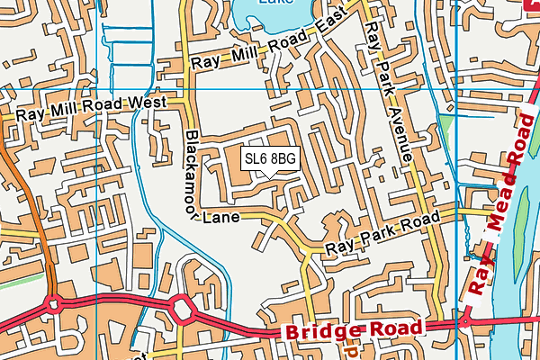 SL6 8BG map - OS VectorMap District (Ordnance Survey)