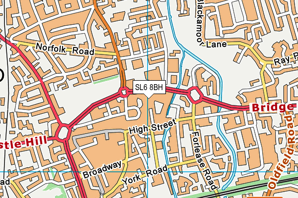 SL6 8BH map - OS VectorMap District (Ordnance Survey)