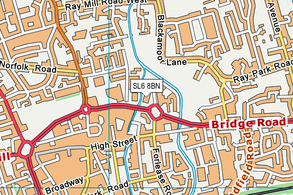 SL6 8BN map - OS VectorMap District (Ordnance Survey)