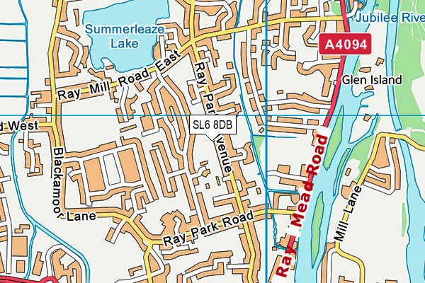 SL6 8DB map - OS VectorMap District (Ordnance Survey)