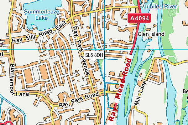 SL6 8DH map - OS VectorMap District (Ordnance Survey)