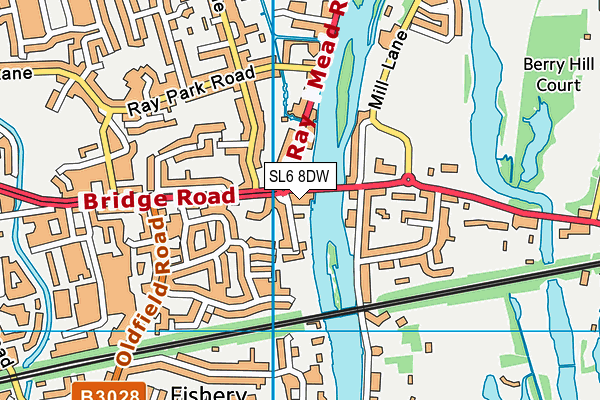 SL6 8DW map - OS VectorMap District (Ordnance Survey)