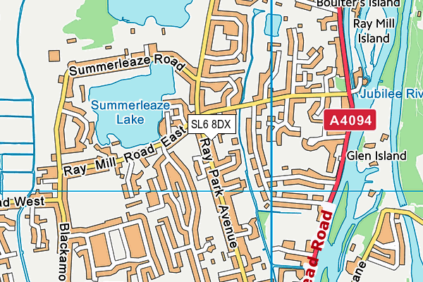 SL6 8DX map - OS VectorMap District (Ordnance Survey)