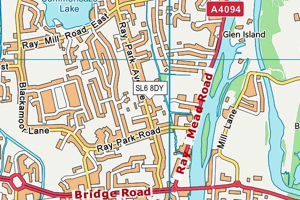 SL6 8DY map - OS VectorMap District (Ordnance Survey)