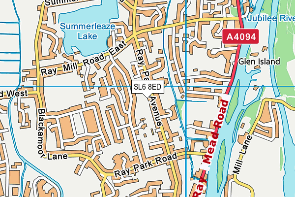 SL6 8ED map - OS VectorMap District (Ordnance Survey)