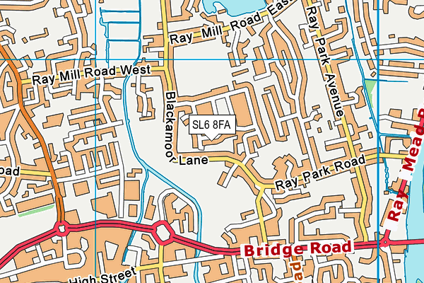 SL6 8FA map - OS VectorMap District (Ordnance Survey)